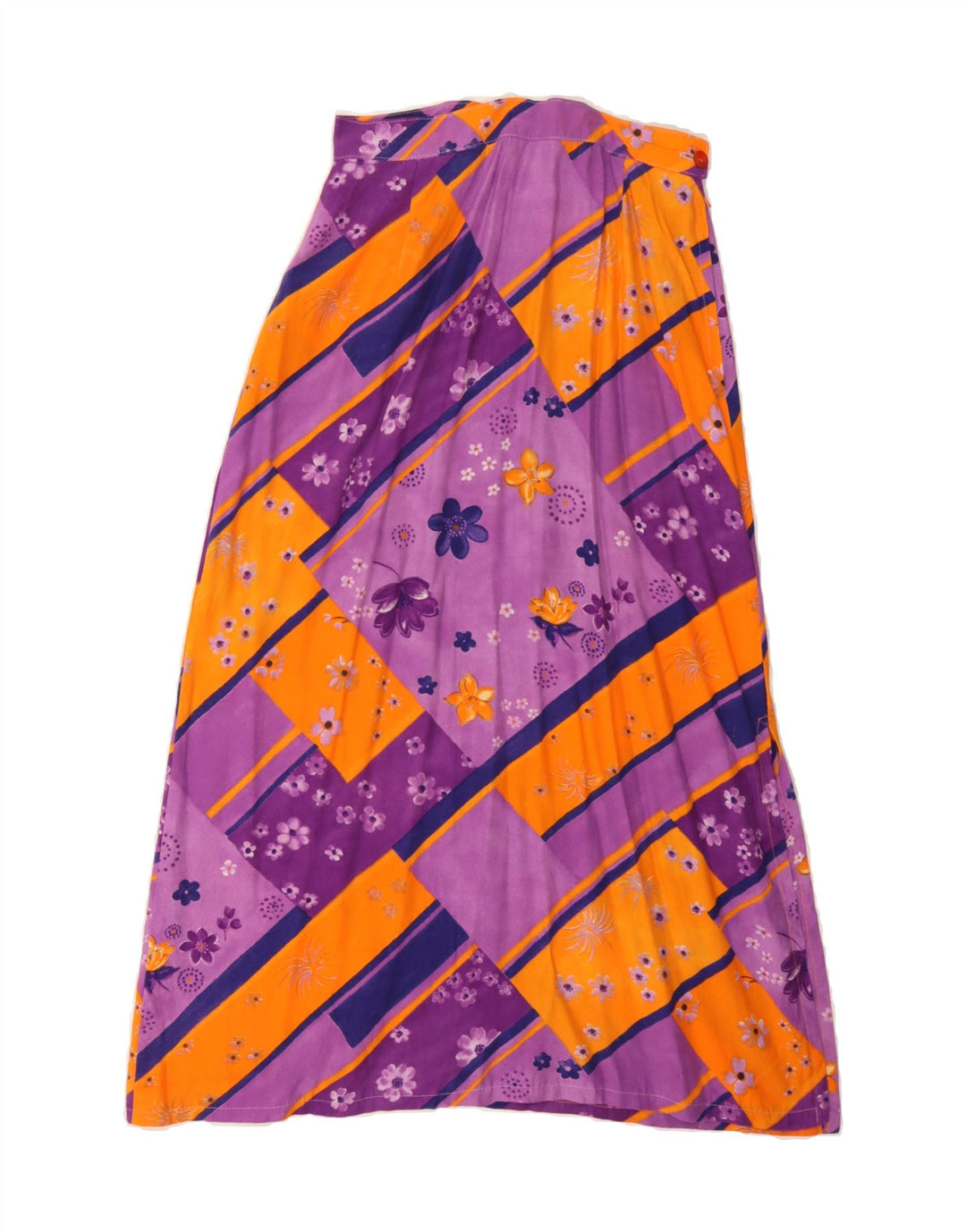 VINTAGE Womens Maxi A-Line Skirt W28 Medium Purple Floral Vintage Vintage and Second-Hand Vintage from Messina Hembry 