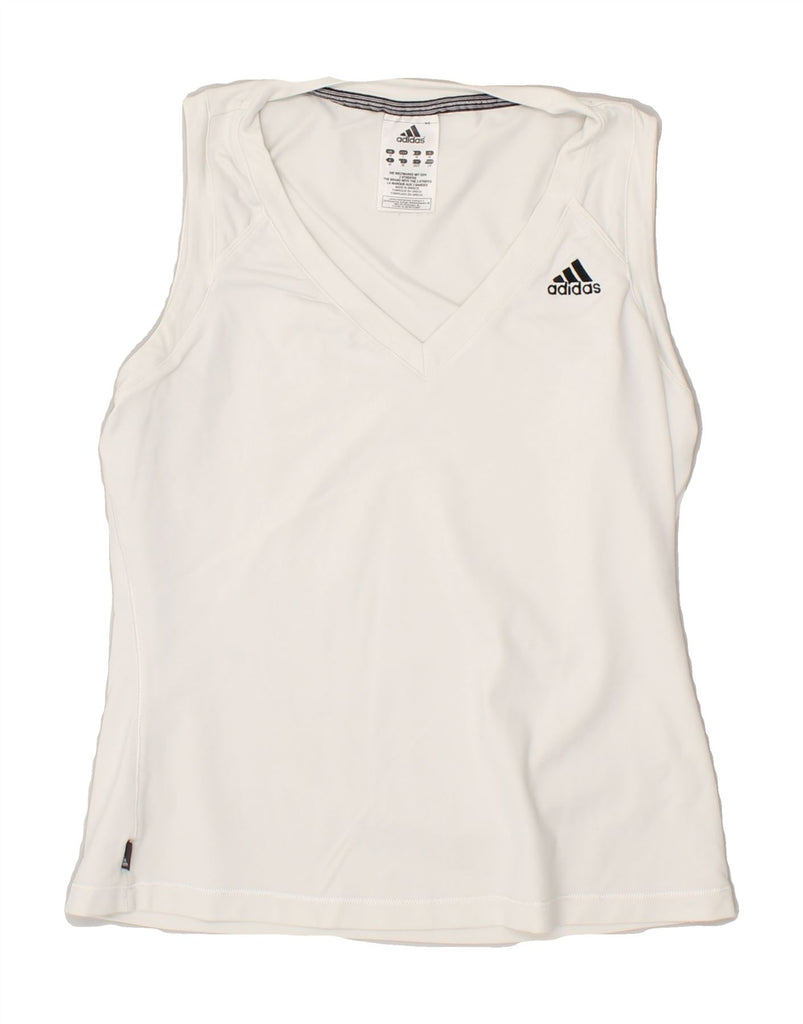 ADIDAS Womens Vest Top UK 18 XL White Polyester | Vintage Adidas | Thrift | Second-Hand Adidas | Used Clothing | Messina Hembry 