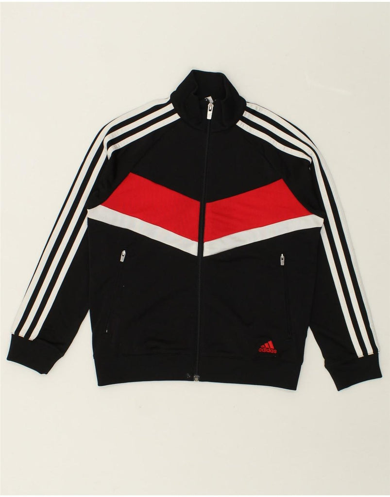 ADIDAS Boys Tracksuit Top Jacket 9-10 Years Black Colourblock Polyester | Vintage Adidas | Thrift | Second-Hand Adidas | Used Clothing | Messina Hembry 
