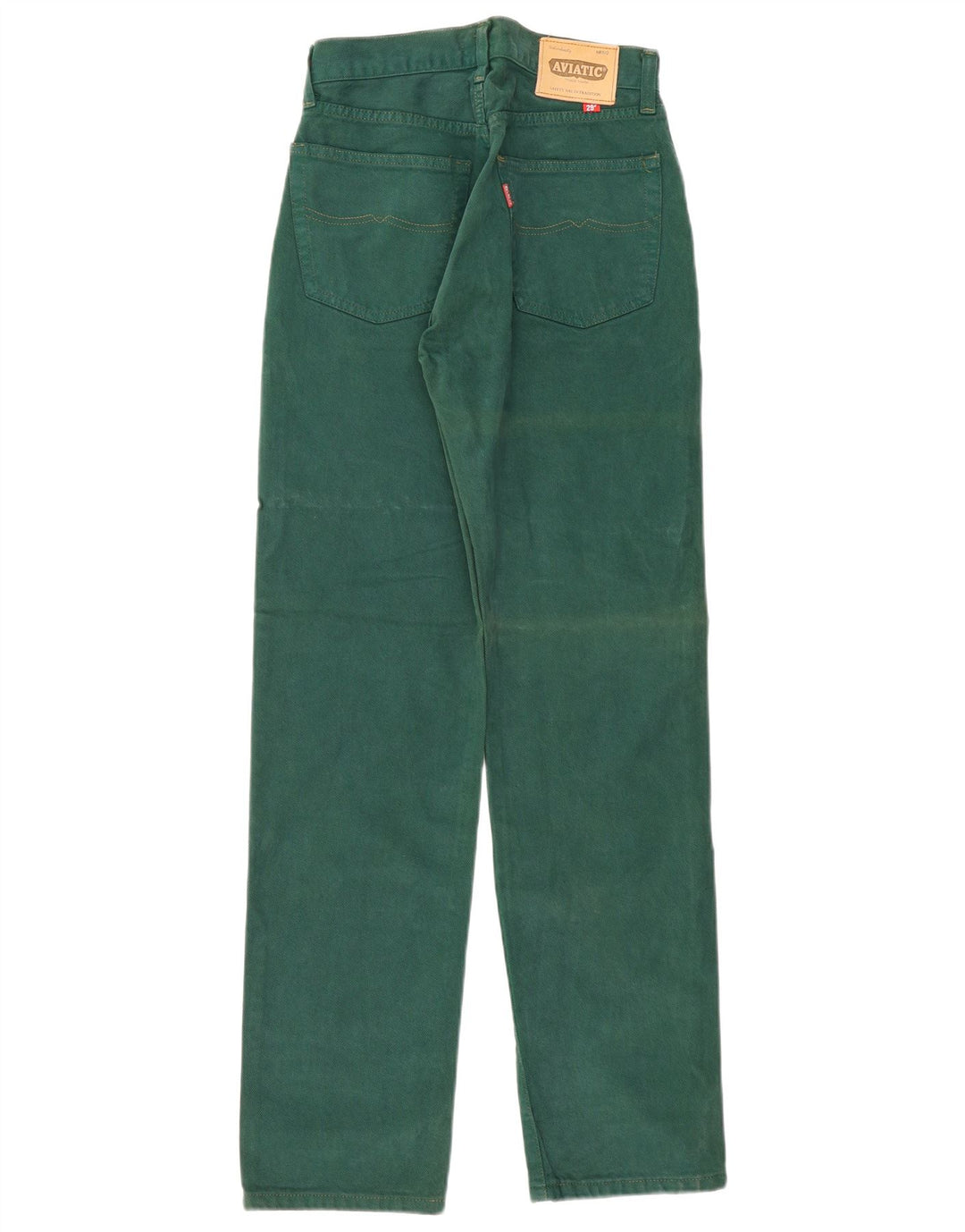 Aviatic Womens High Rise Straight Jeans W29 L33 Green