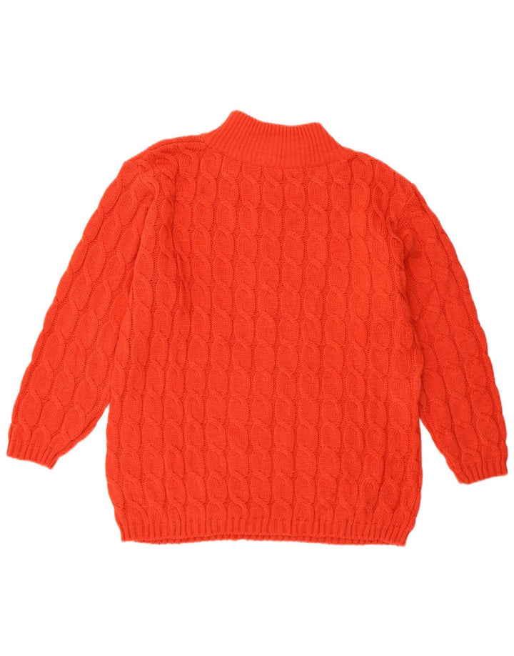 VINTAGE Womens Turtle Neck Jumper Sweater UK 14 Medium Red Wool