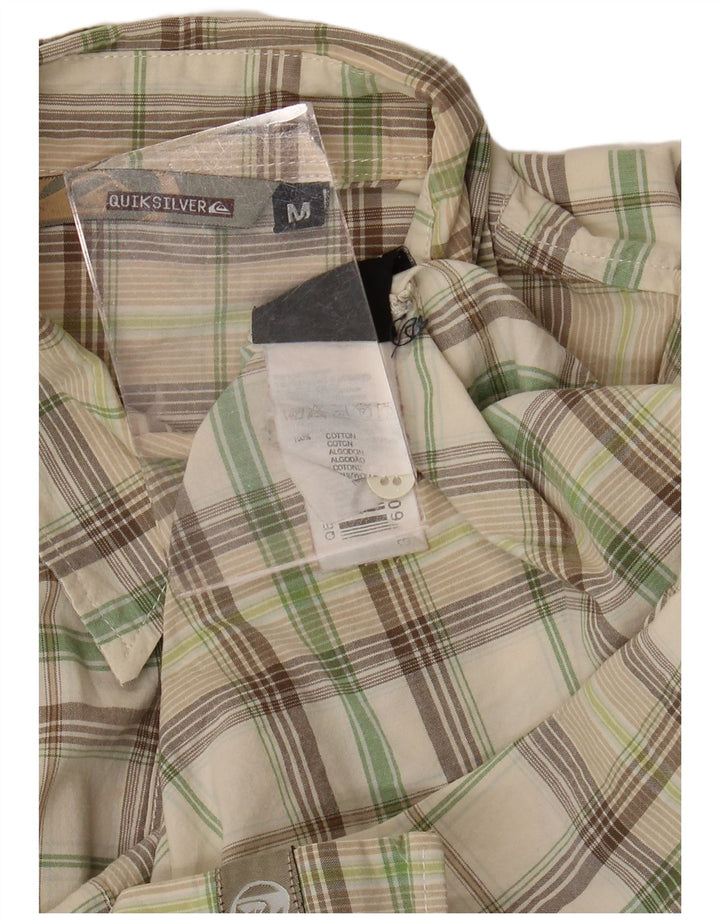 Quiksilver Mens Shirt Medium Green Check Cotton