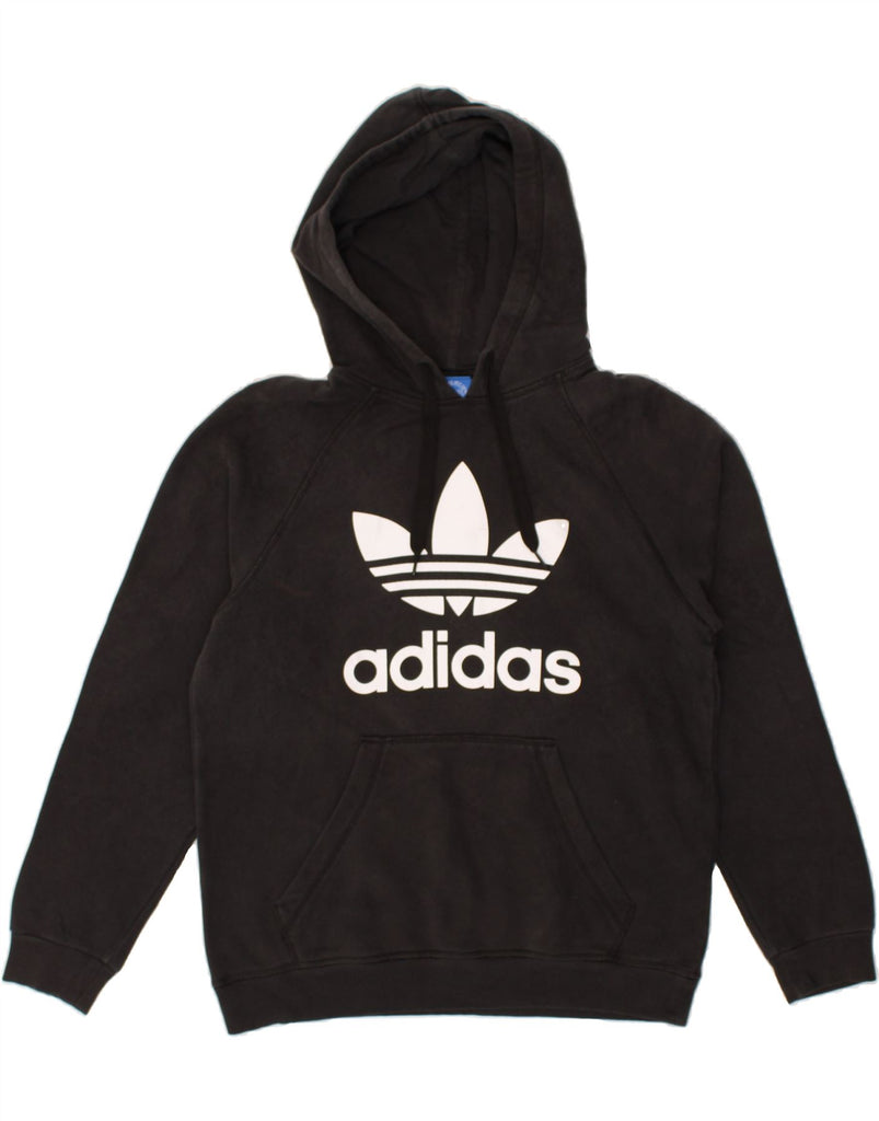 ADIDAS Mens Graphic Hoodie Jumper Medium Black Cotton | Vintage Adidas | Thrift | Second-Hand Adidas | Used Clothing | Messina Hembry 