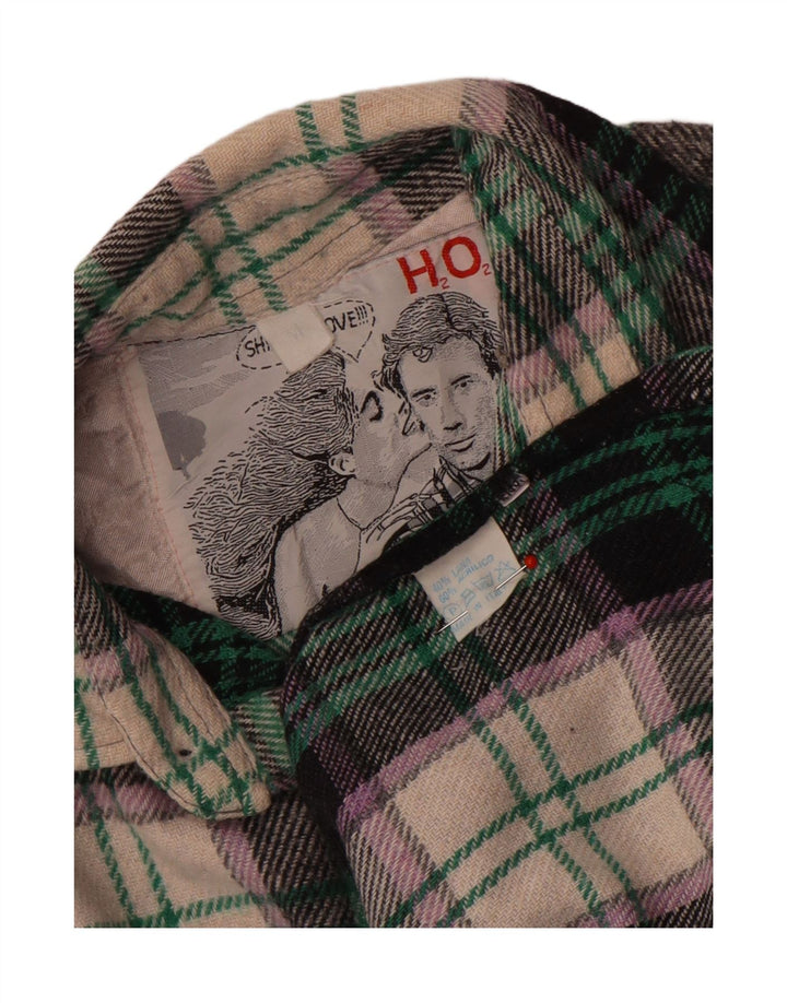 Vintage Mens Flannel Shirt Medium Multicoloured Check Wool