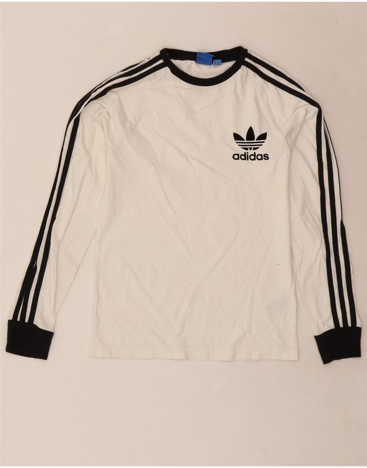 Adidas Mens Graphic Top Long Sleeve XS White Cotton