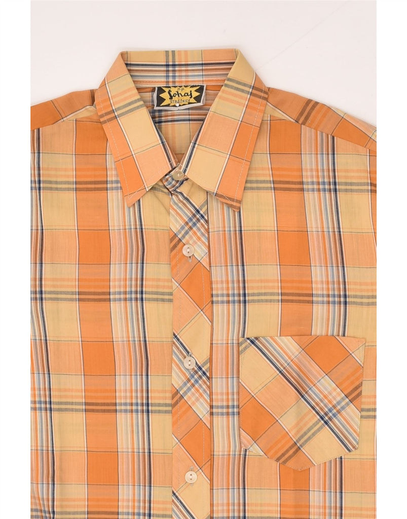 SOHAJ Mens Shirt Small Orange Check | Vintage Sohaj | Thrift | Second-Hand Sohaj | Used Clothing | Messina Hembry 