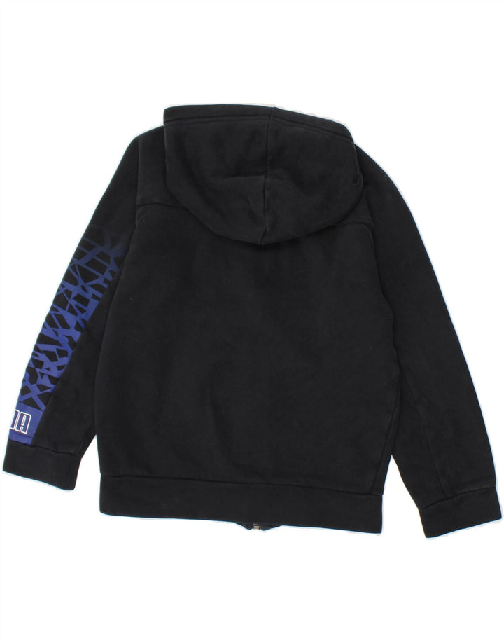 PUMA Boys Graphic Zip Hoodie Sweater 9-10 Years Black Cotton Vintage Puma and Second-Hand Puma from Messina Hembry 