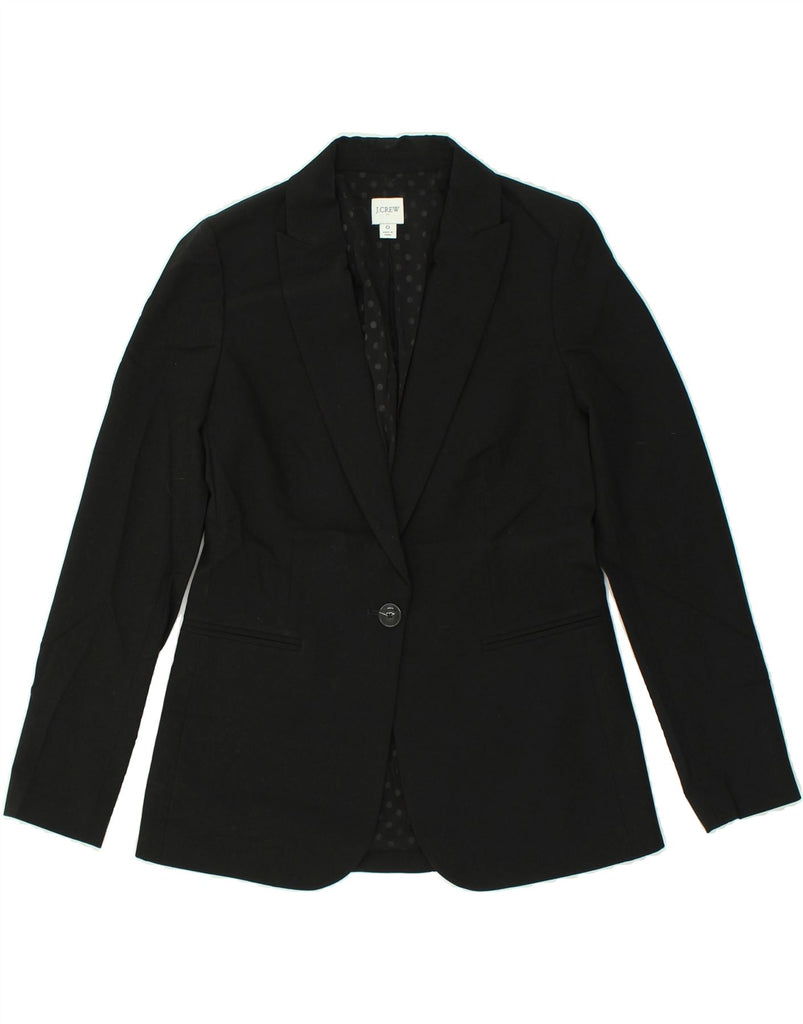 J. CREW Womens 1 Button Blazer Jacket US 0 XS Black Polyester | Vintage J. Crew | Thrift | Second-Hand J. Crew | Used Clothing | Messina Hembry 