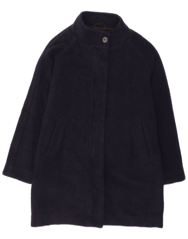 Rohan Womens Loose Fit Overcoat UK 14 Large Navy Blue Wool