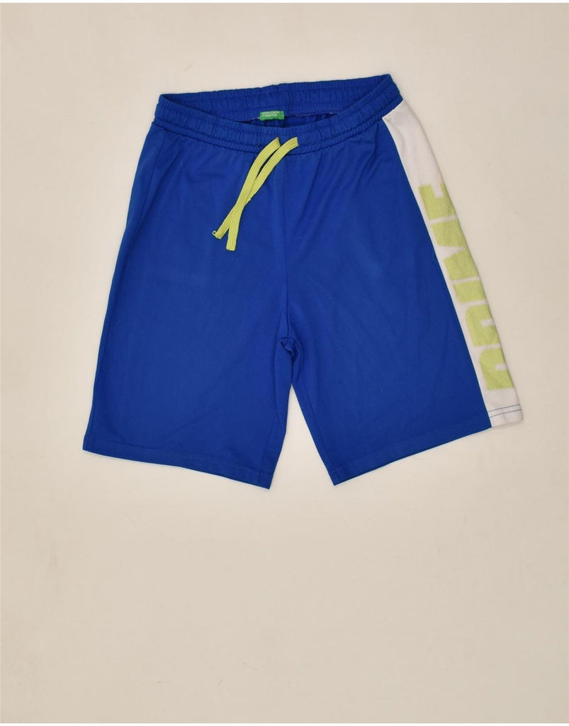 BENETTON Boys Graphic Sport Shorts 11-12 Years 2XL  Blue Colourblock | Vintage Benetton | Thrift | Second-Hand Benetton | Used Clothing | Messina Hembry 