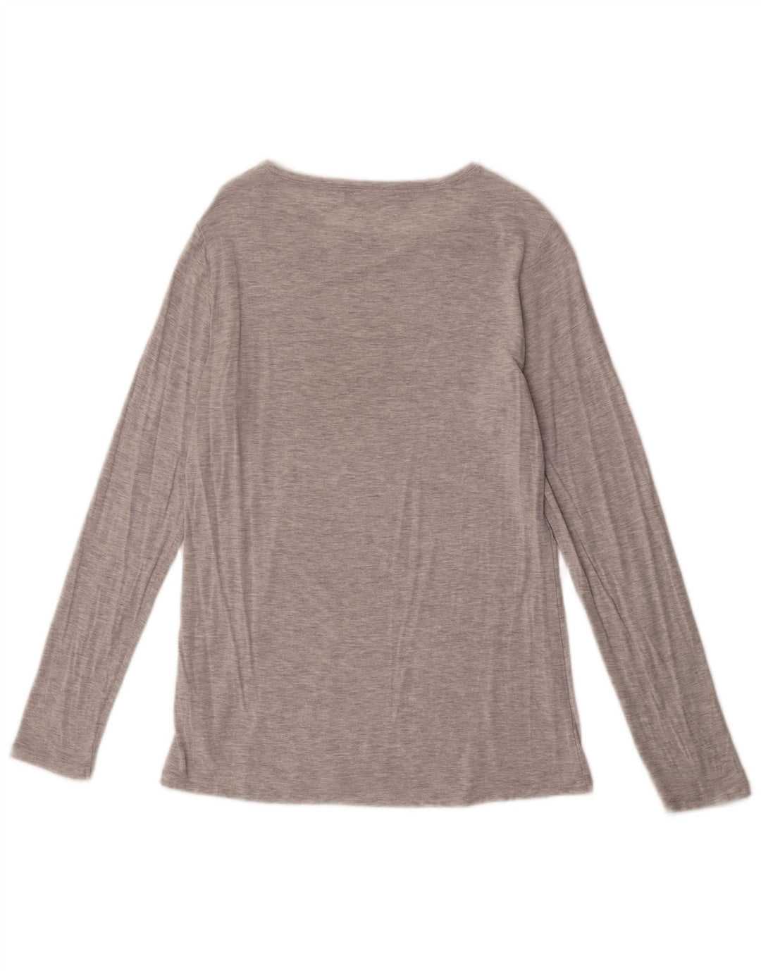 Marks & Spencer Womens Top Long Sleeve UK 14 Medium Grey Modal