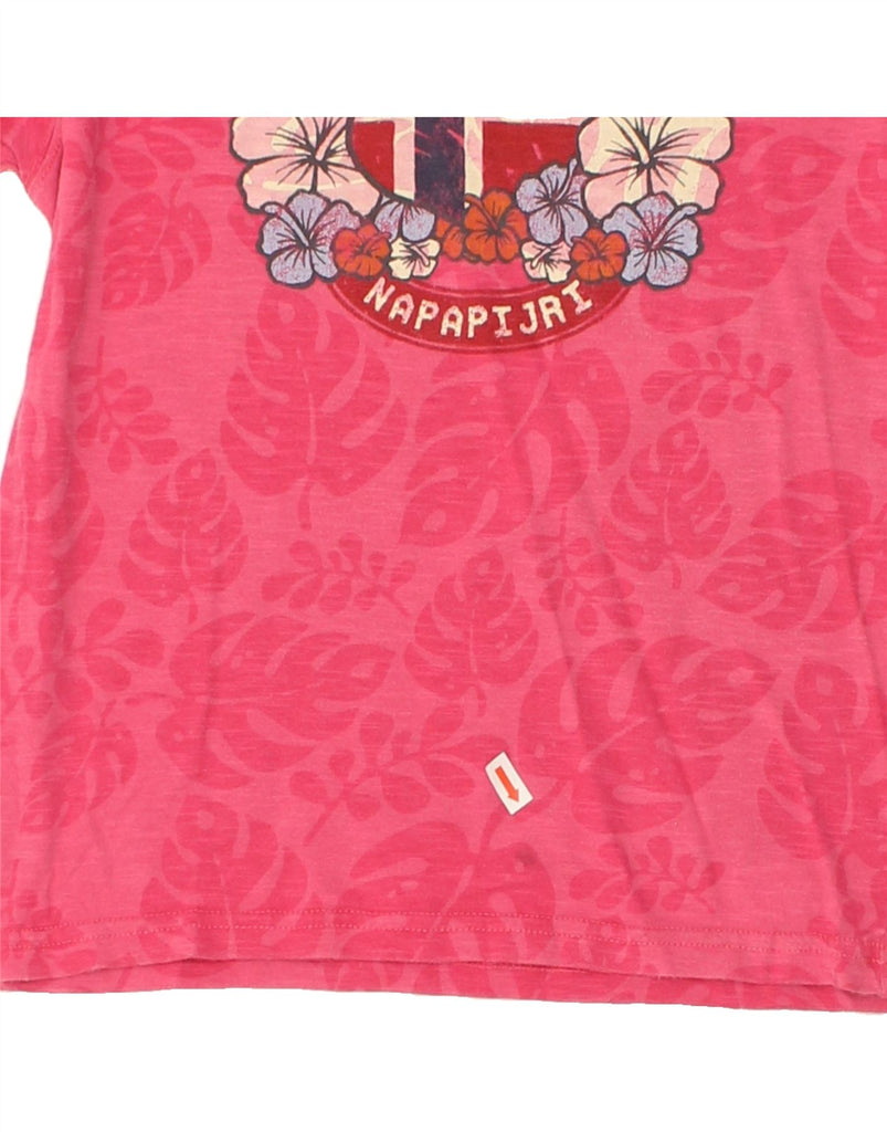 NAPAPIJRI Girls Graphic T-Shirt Top 7-8 Years Pink Floral | Vintage Napapijri | Thrift | Second-Hand Napapijri | Used Clothing | Messina Hembry 