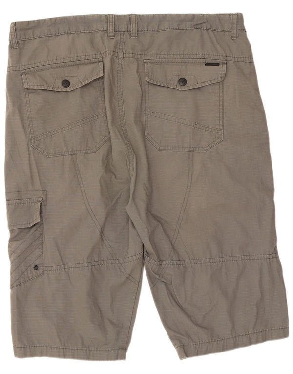 Pierre Cardin Mens Regular Fit Cargo Shorts XL W38 Grey Cotton