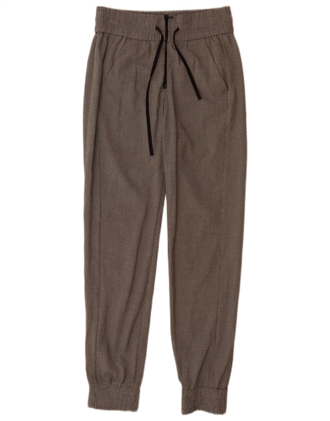 Zara Womens Joggers Chino Trousers XS W24 L30 Grey Houndstooth Polyester
