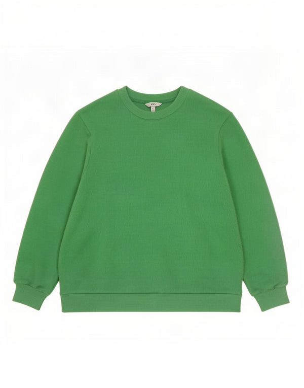 Marks & Spencer Womens Oversized Boat Neck Jumper Sweater UK 16 Large Green