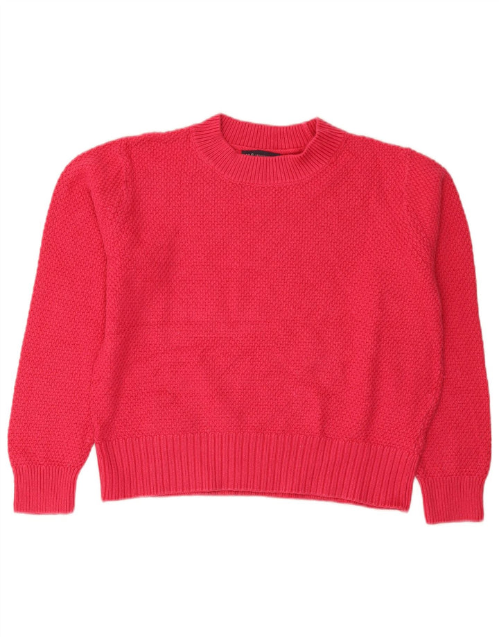 Marks & Spencer Womens Crop Turtle Neck Jumper Sweater UK 14 Large Pink