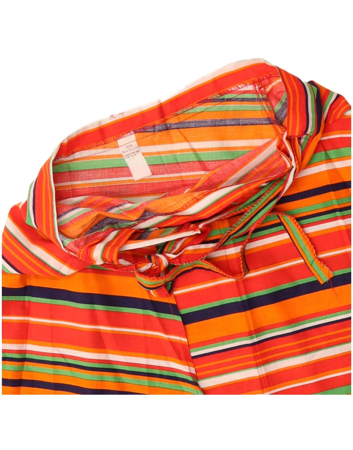 VINTAGE Womens Wrap Skirt W32 Large Multicoloured Striped Cotton