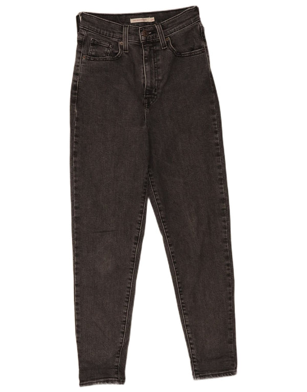 Levi's Womens High Waist Tapered Jeans W24 L27 Grey Cotton