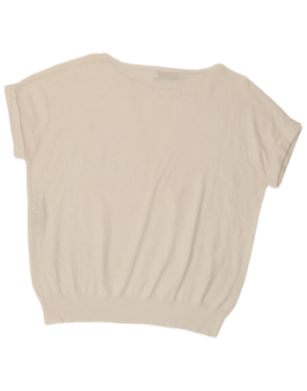 MINT VELVET Womens Loose Fit Blouse Top UK 12 Medium White Polyamide