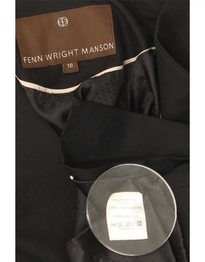 Fenn Wright Manson Womens Open Bolero Jacket UK 10 Small Black Cotton