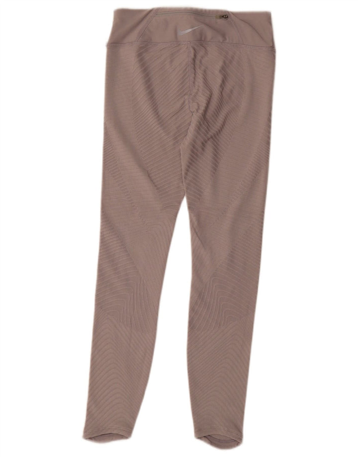 Nike Womens Dri Fit Leggings UK 4 XS  Grey Striped