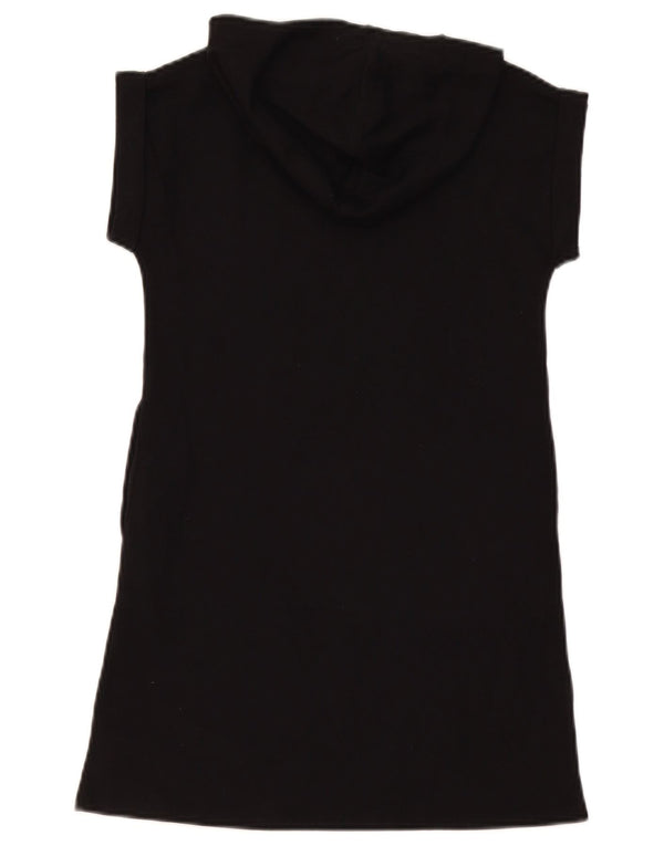Calvin Klein Womens Short Sleeve Graphic Hoodie Dress US 8/10 Medium Black