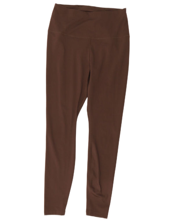 Nike Womens Dri Fit Leggings UK 12 Medium Brown Polyester