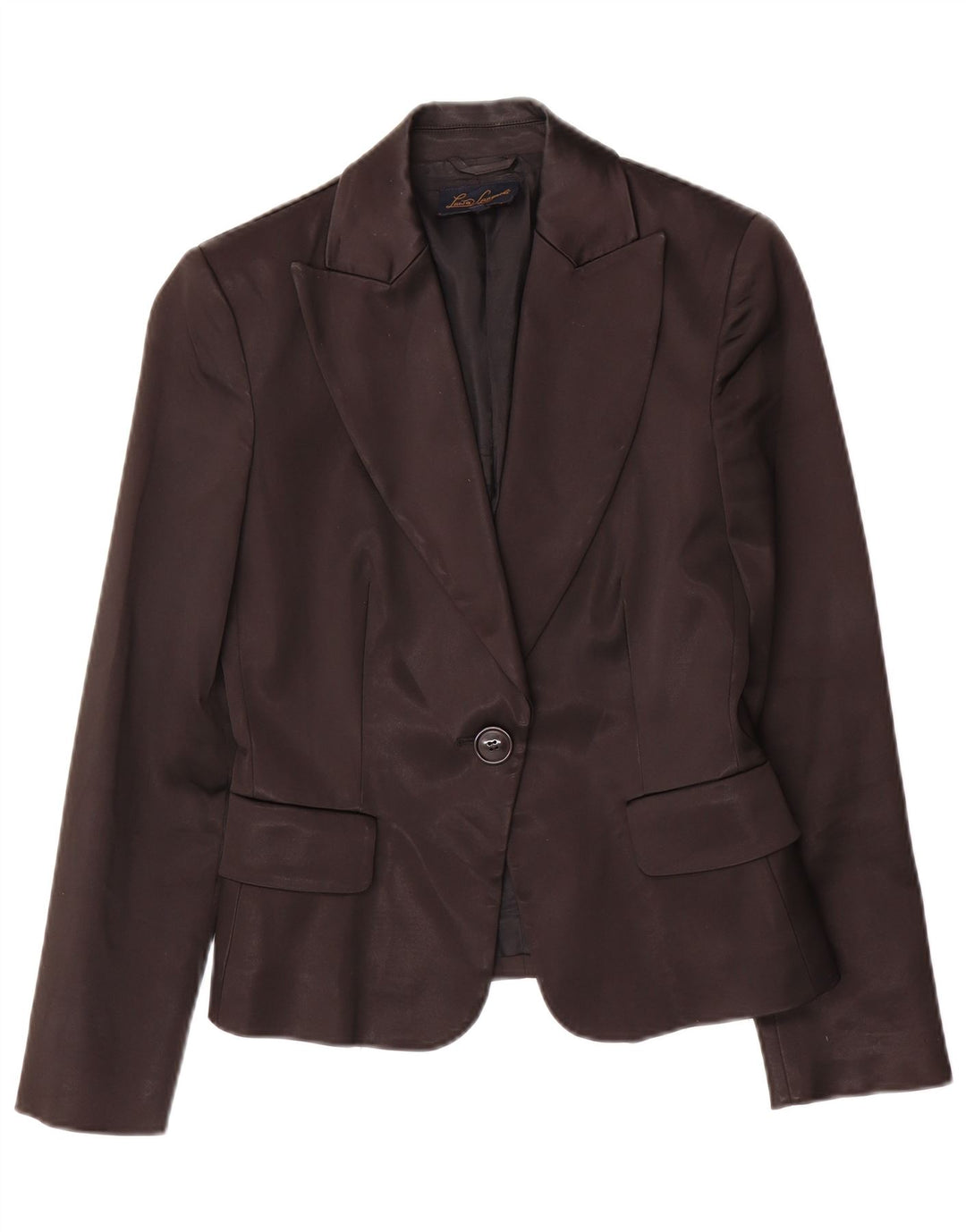 Luisa Spagnoli Womens 1 Button Blazer Jacket IT 42 Medium Black Acetate