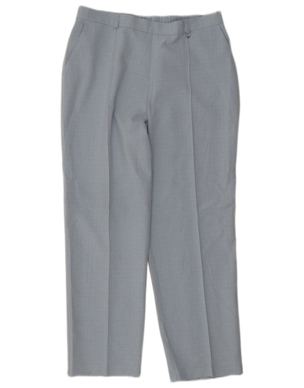 Marks & Spencer Womens Chino Trousers UK 16 Large W32 L26 Blue Check