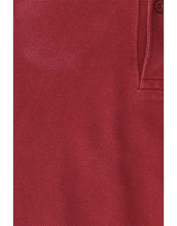 Fred Perry Mens Polo Shirt Small Burgundy Striped Cotton