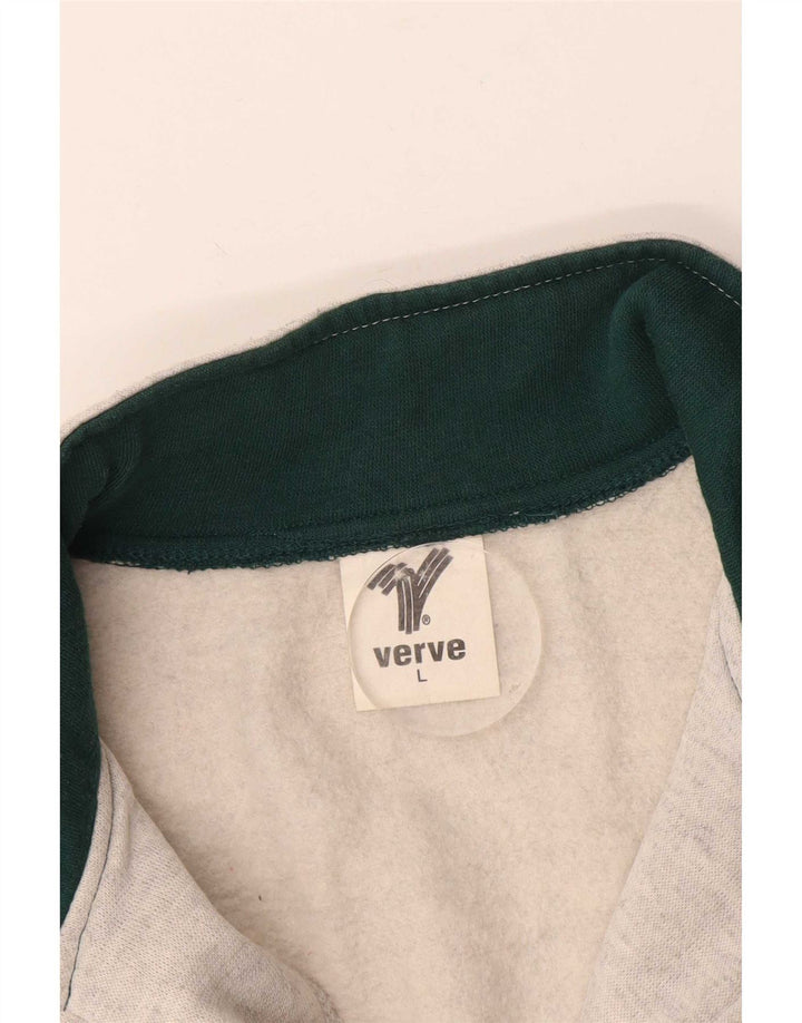 Verve Mens Sleeveless Tracksuit Top Jacket Large Grey Colourblock Polyester