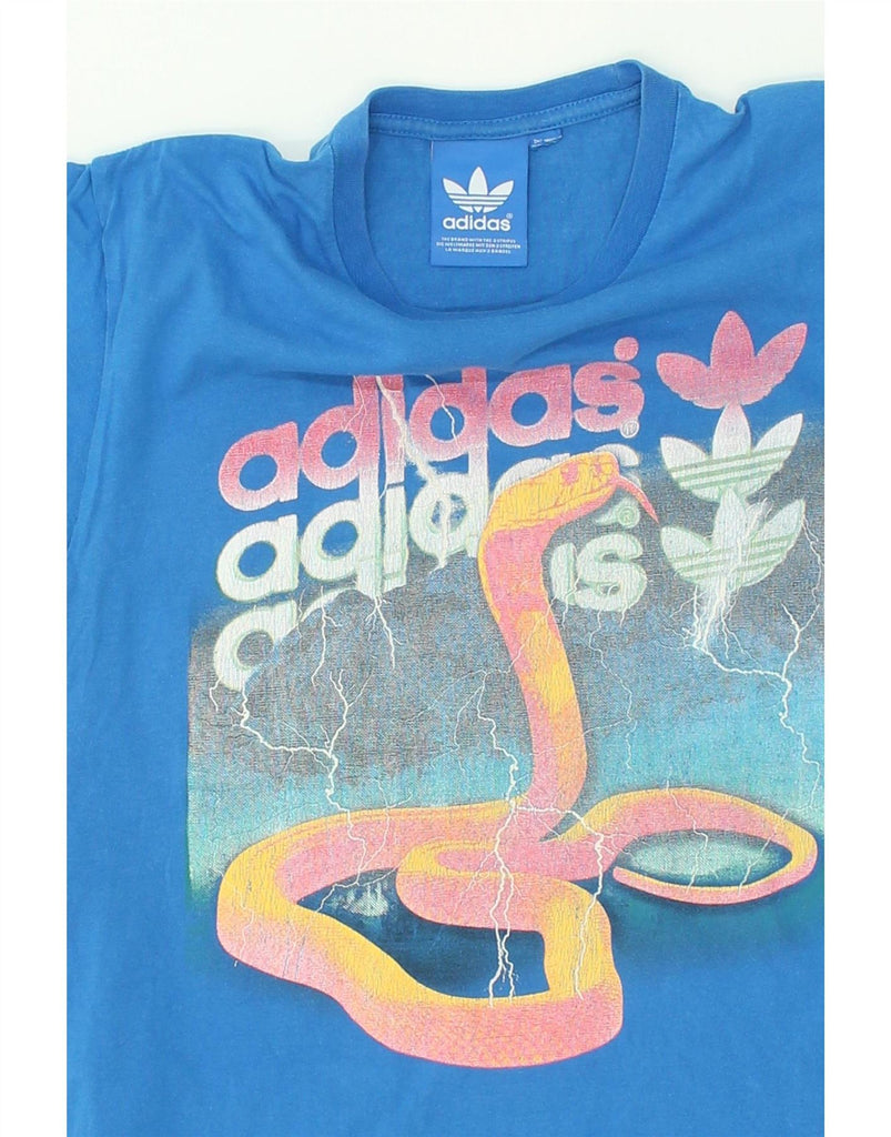 ADIDAS Mens Graphic T-Shirt Top Small Blue Cotton | Vintage Adidas | Thrift | Second-Hand Adidas | Used Clothing | Messina Hembry 