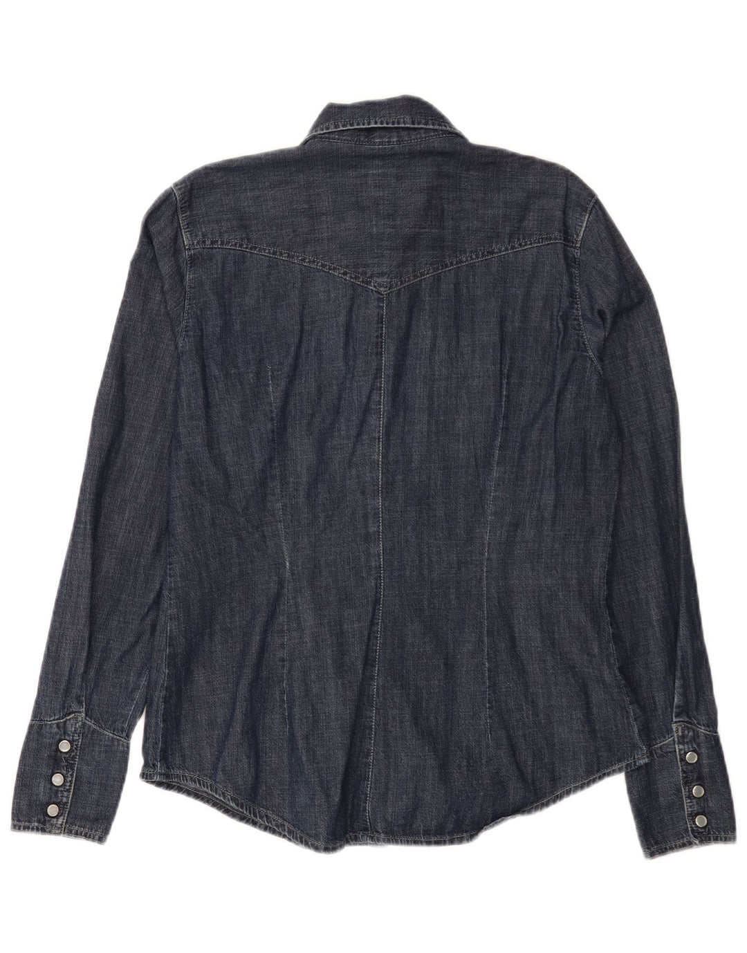 Carrera Womens Denim Shirt UK 16 Large Navy Blue Cotton