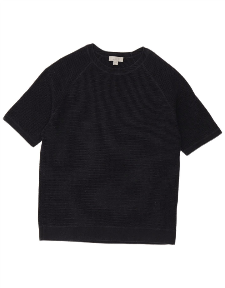 Cos Mens T-Shirt Top Medium Navy Blue Cotton