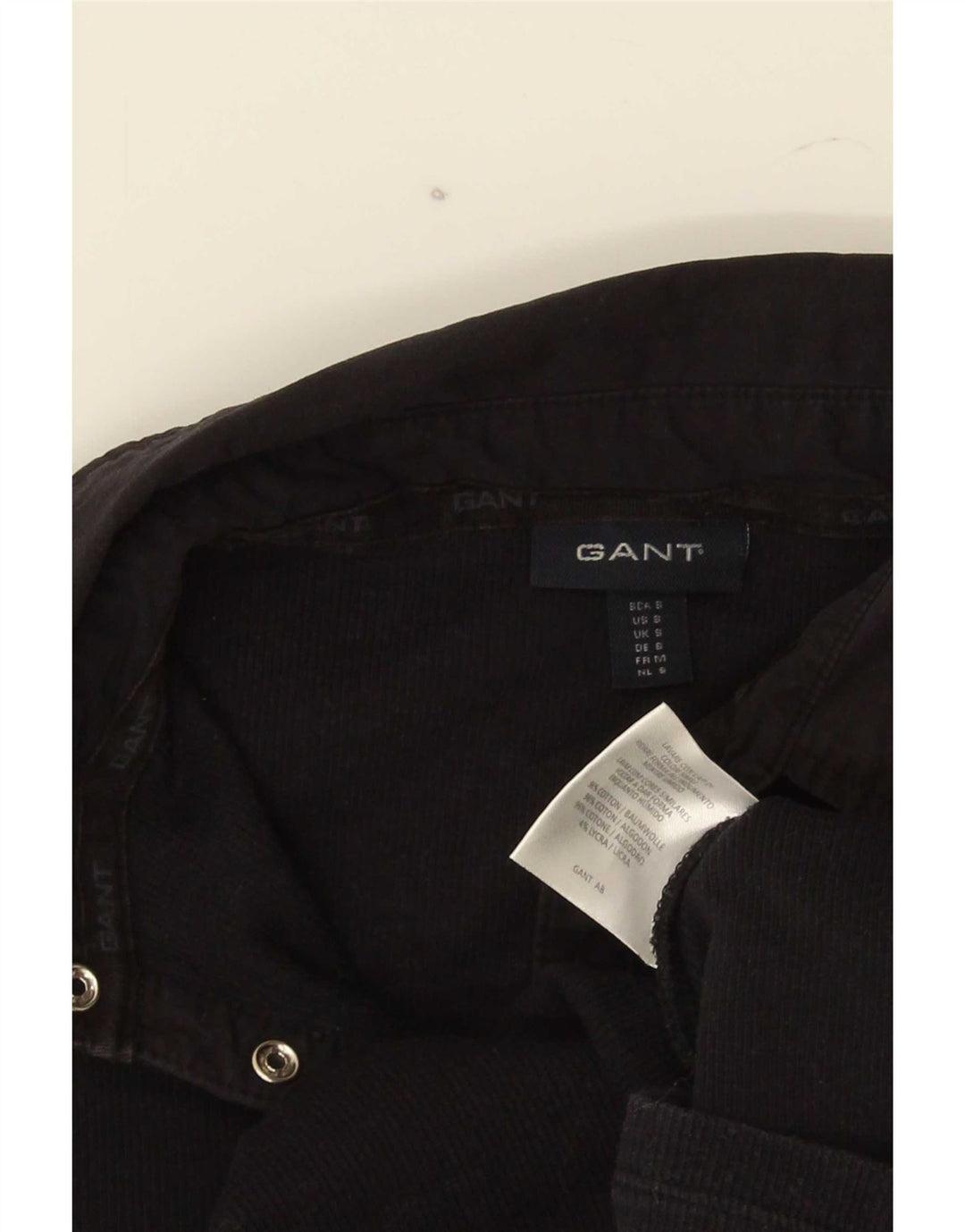 Gant Womens Polo Shirt UK 8 Small Black Cotton