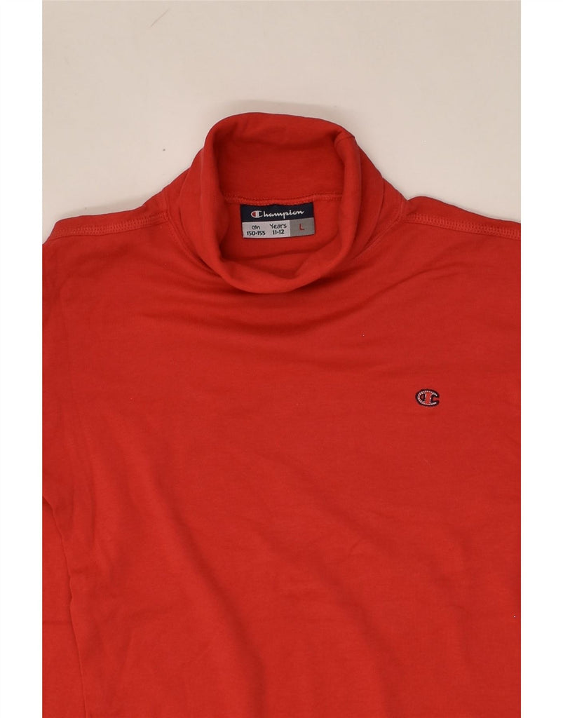 CHAMPION Boys Top Long Sleeve 11-12 Years Large Red Cotton | Vintage Champion | Thrift | Second-Hand Champion | Used Clothing | Messina Hembry 