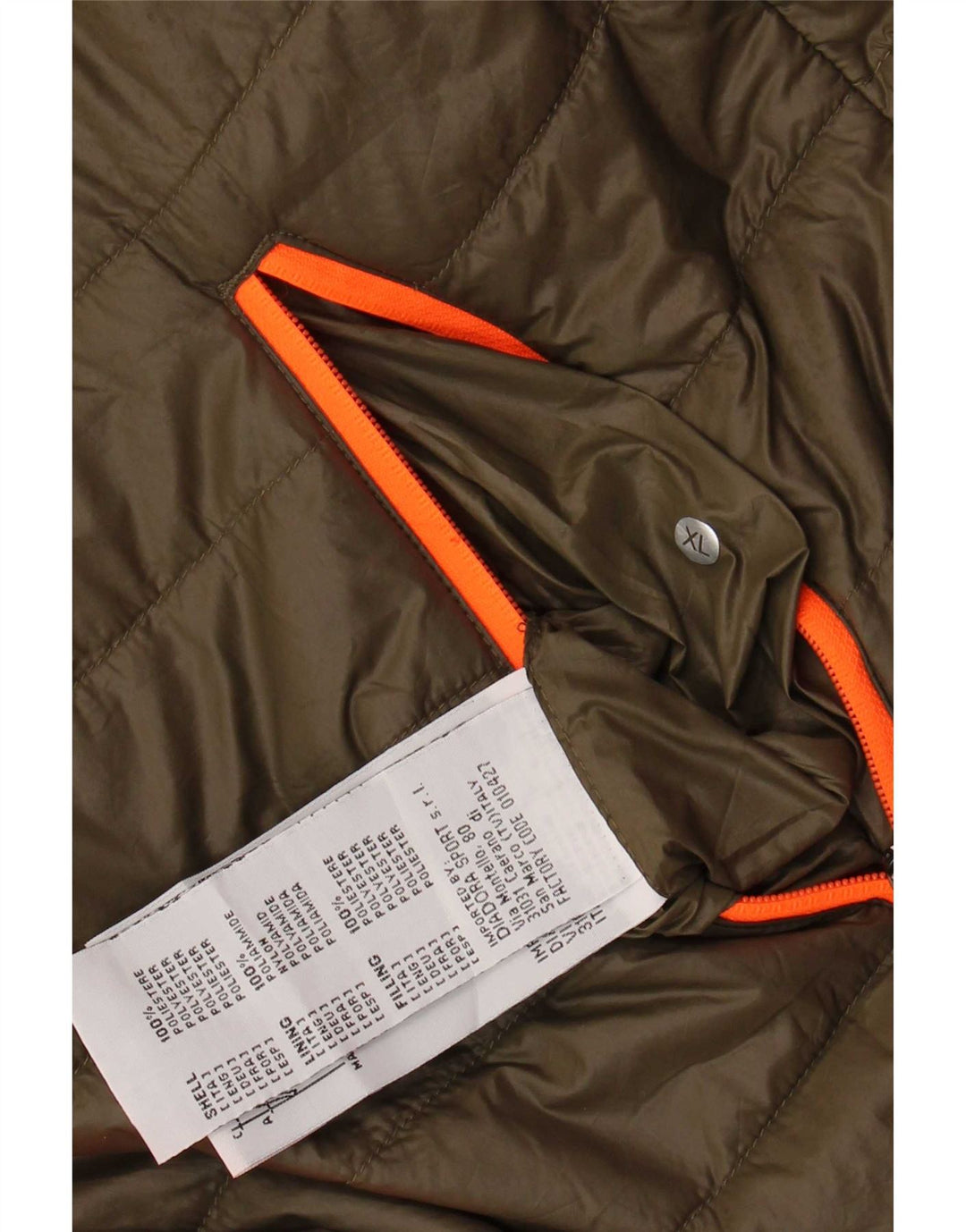 Diadora Mens Utility Reversible Padded Jacket UK 42 XL Khaki Polyester