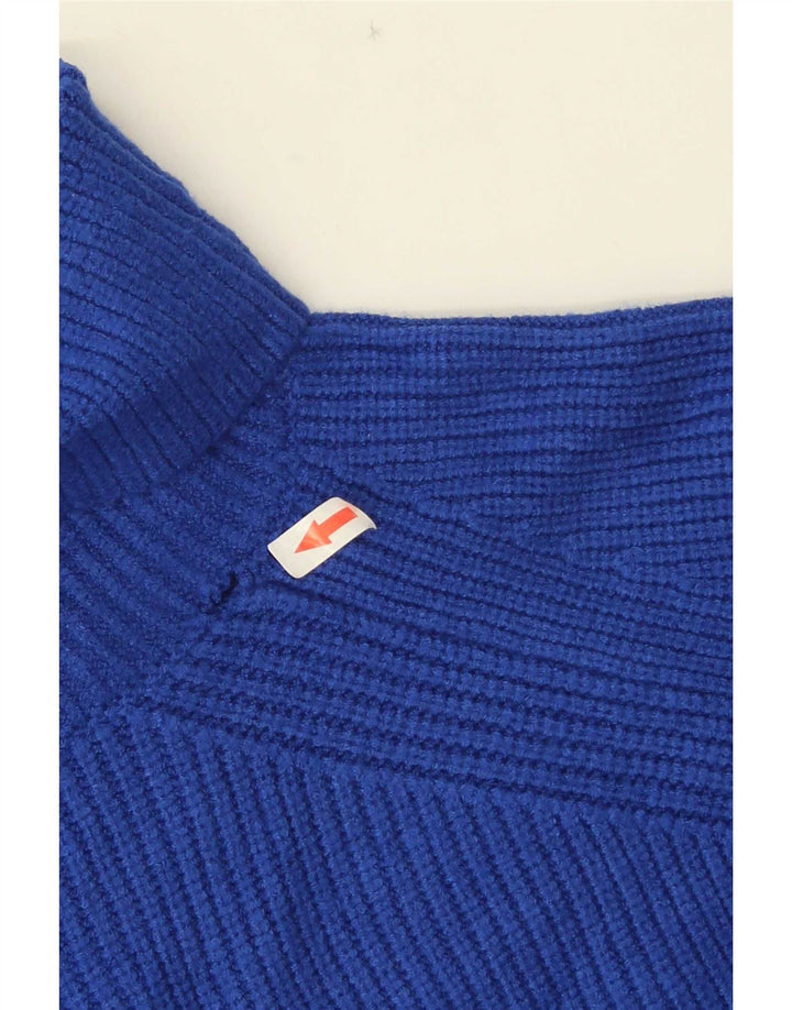 Marks & Spencer Womens Roll Neck Jumper Sweater UK 14 Medium Blue Viscose