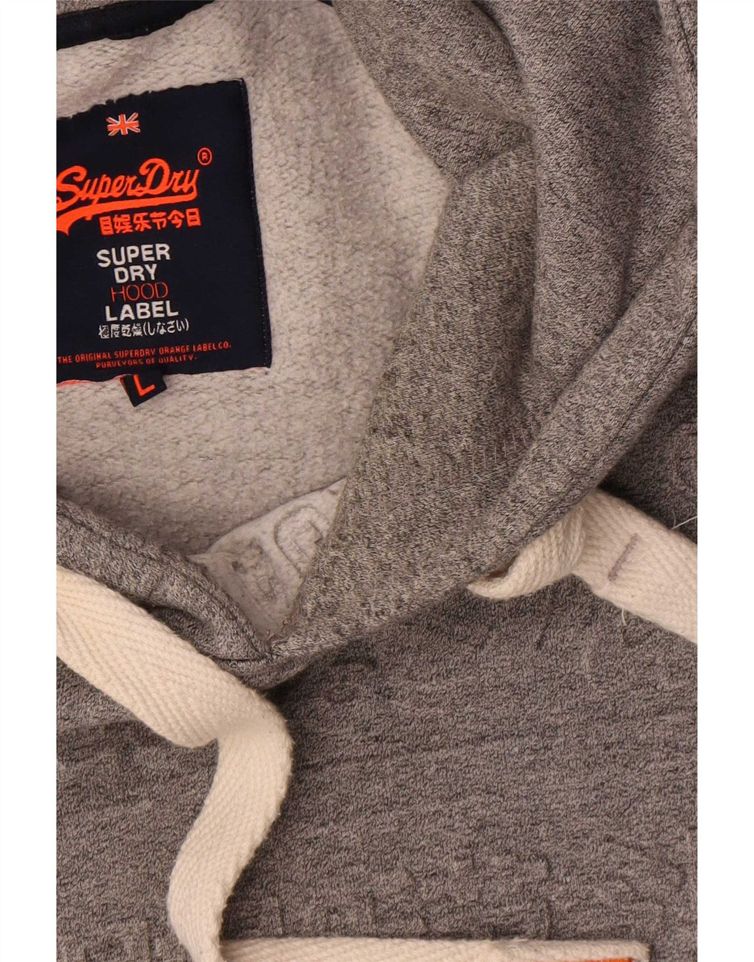 Superdry Mens Graphic Hoodie Jumper Large Grey Cotton