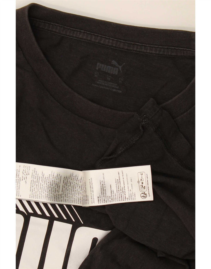 Puma Mens Graphic T-Shirt Top XL Black Cotton