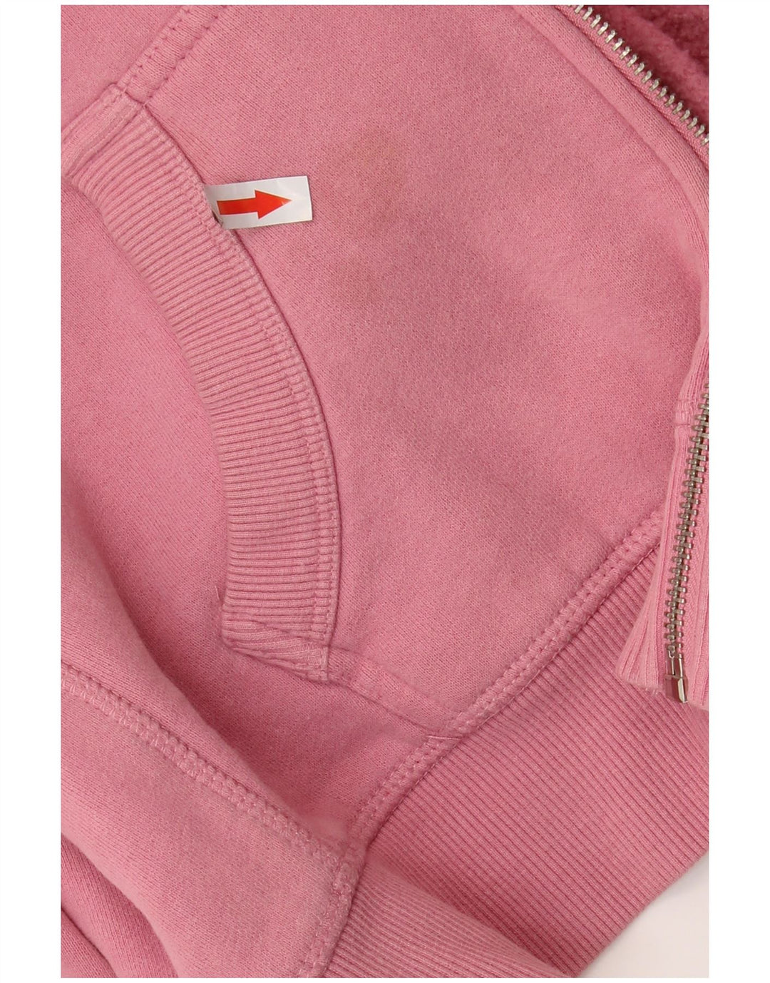 SUPERDRY Womens Graphic Zip Hoodie Sweater UK 10 Small Pink Cotton