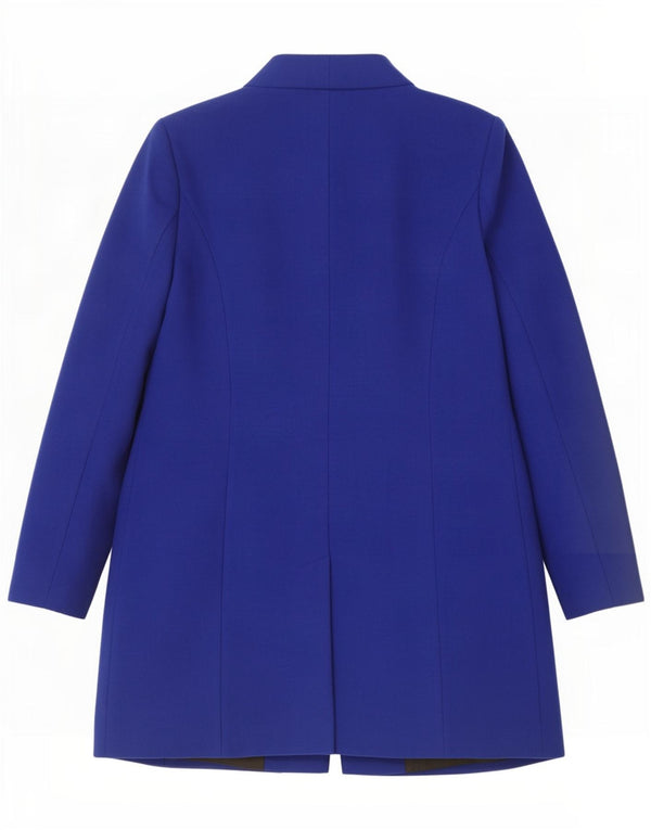 Marks & Spencer Womens Overcoat UK 16 Large Blue Polyester