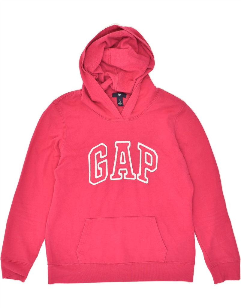 GAP Womens Graphic Hoodie Jumper UK 10 Small Pink Cotton | Vintage Gap | Thrift | Second-Hand Gap | Used Clothing | Messina Hembry 