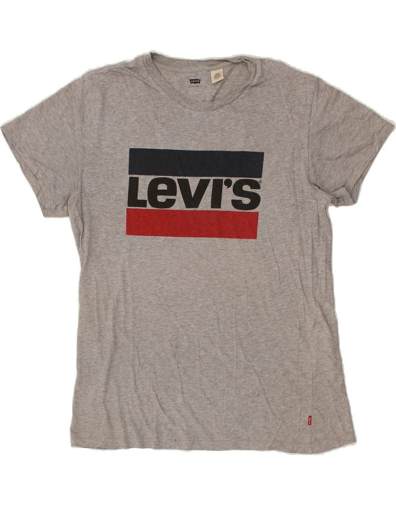 LEVI'S Mens Graphic T-Shirt Top Large Grey Cotton Vintage Levi's and Second-Hand Levi's from Messina Hembry 