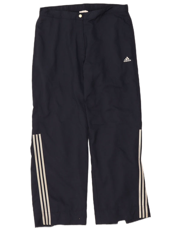 ADIDAS Womens Tracksuit Trousers UK 16 Large Navy Blue Polyester