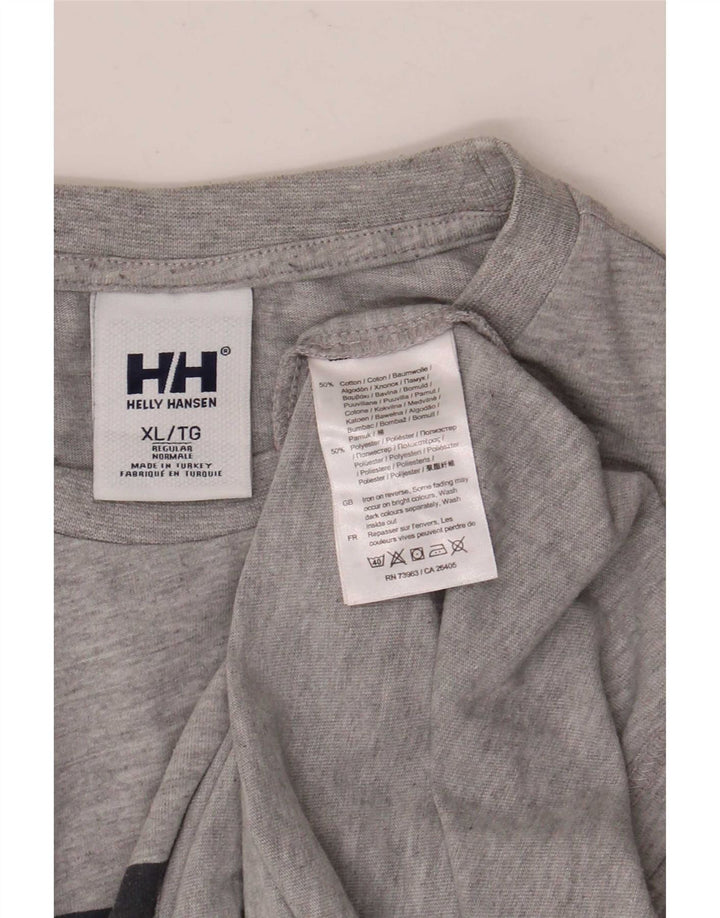 Helly Hansen Mens Graphic T-Shirt Top XL Grey Cotton