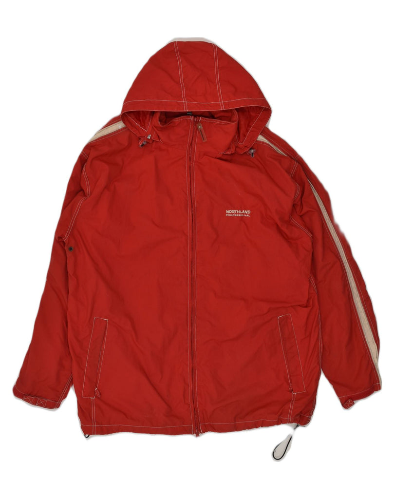 NORTHLAND Mens Hooded Rain Jacket UK 42 XL Red Polyester | Vintage Northland | Thrift | Second-Hand Northland | Used Clothing | Messina Hembry 