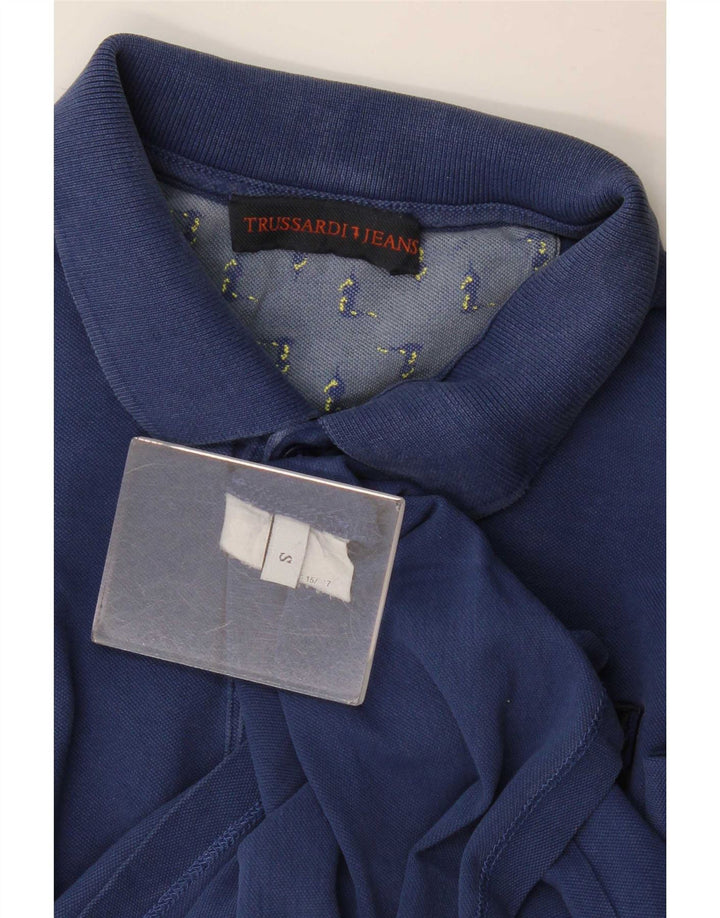 Trussardi Jeans Mens Polo Shirt Small Navy Blue