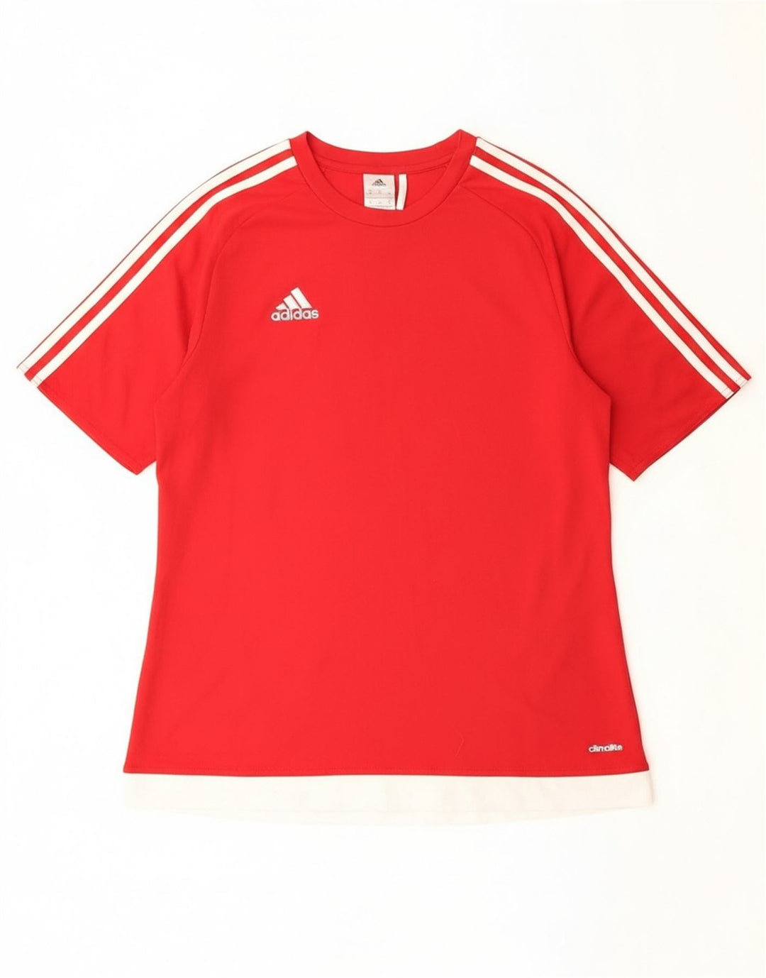 ADIDAS Mens Climalite T-Shirt Top Medium Red Colourblock Polyester