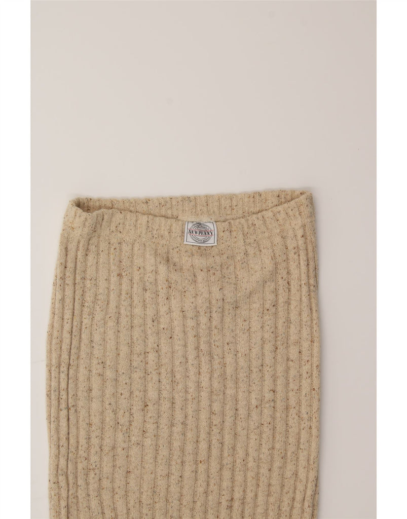NEWPENNY Womens Knit Maxi Skirt Medium W30  Beige Flecked Wool Vintage Newpenny and Second-Hand Newpenny from Messina Hembry 